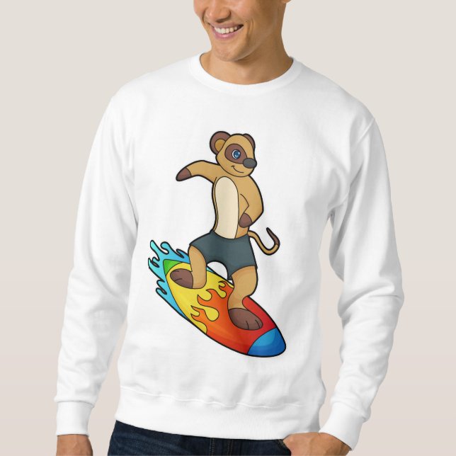 Moletom Meerkat como Surfer com Surfboard (Frente)