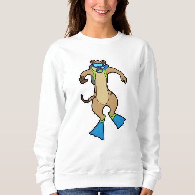 Moletom Meerkat mergulha com óculos de natação (Frente)