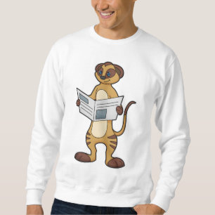 Moletom Meerkat na leitura de um jornal