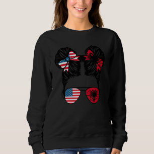 Moletom Meia garota albanesa americana Bandeira Albânia