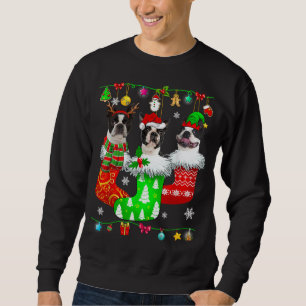 Moletom Meias de Natal Pajama Boston Terrier Dog Puppy Lo