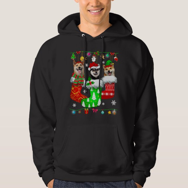 Moletom Meias de Natal Pajama Shiba Inu Cachorro Puppy Lov (Frente)