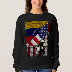Moletom Meio Americano Meio Venezuelano RAÍZES Bandeira EU