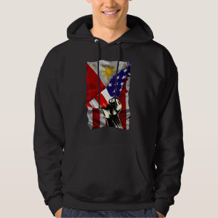Moletom Meio Filipino de Raízes da Bandeira Americana Band