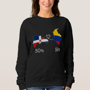 Moletom Meio Mapa da Bandeira Colombiana e Meio Mapa da Ba