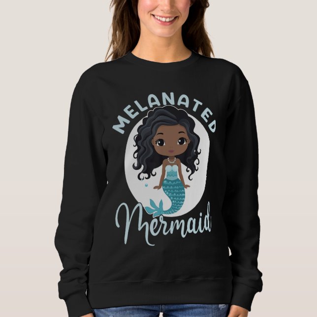 Moletom Melanated Mermaid Black African American Mermaid F (Frente)