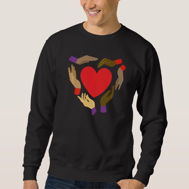 Moletom Melanin Hands Heart Valentines Day Black History M (Frente)