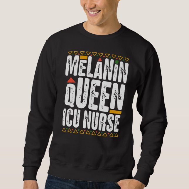 Moletom Melanin Queen ICU Enfermeira Negra História Intens (Frente)