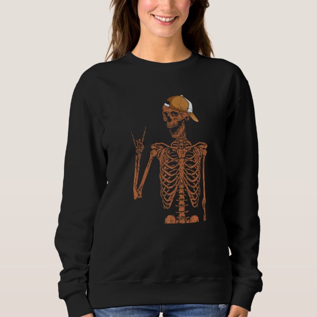 Moletom Melanin Skeleton Rock Hand Black History Month BLM (Frente)