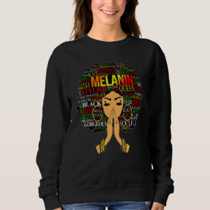 Moletom Melanin Words Art Afro Natural Hair Queen