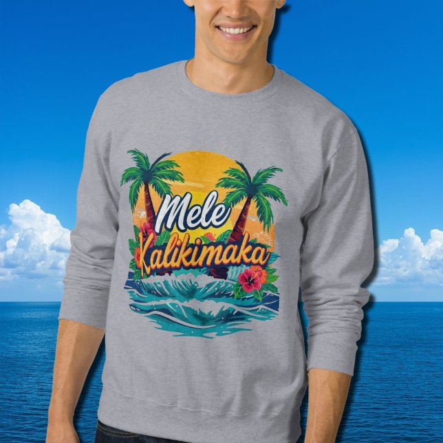 Moletom Mele Kalikimaka Natal tropical (Criador carregado)