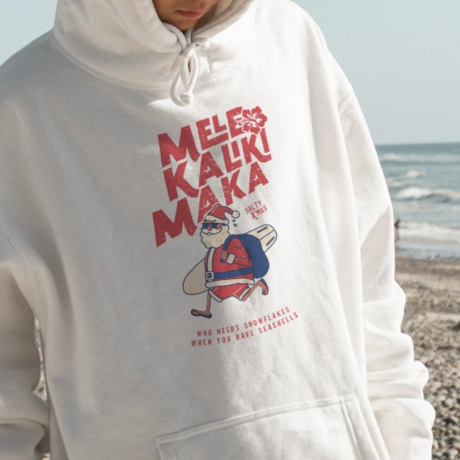 Moletom Mele Kalikimaka - Papais noeis engraçados Natal no (Mele Kalikimaka - Funny Santa Hawaiian Christmas Hoodie)