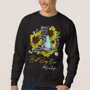 Moletom Melhor Cachorro Alguma Vez Pitbull Sunflower Mãe