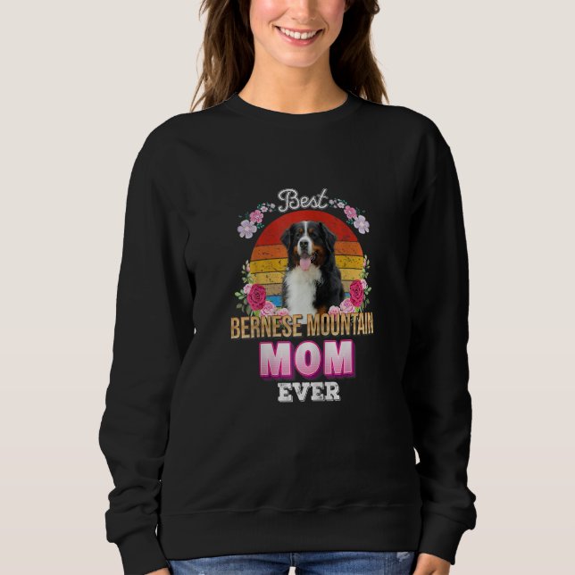 Moletom Melhor Cachorro Mãe Ever Bernese Montanha Floral R (Frente)