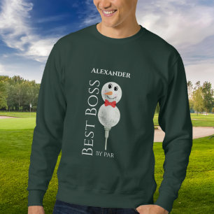 Moletom Melhor Chefe de Par: Golf Ball Snowman Red Bowtie
