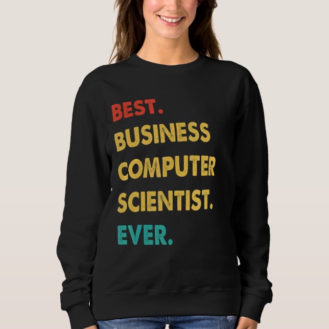 Moletom Melhor Cientista De Computação De Negócios Da Retr (Frente)