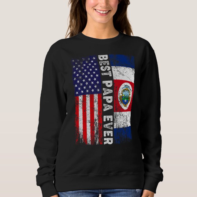 Moletom Melhor Dia de os pais da Costa Rica Bandeira Ameri (Frente)