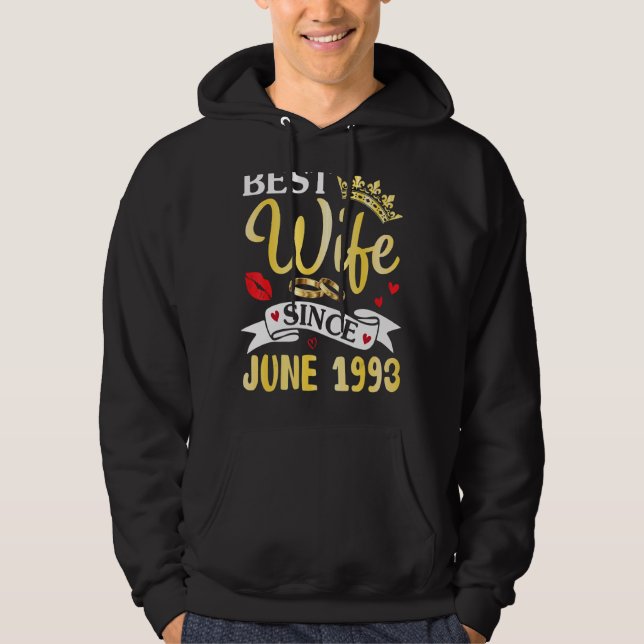 Moletom Melhor Esposa Desde Junho De 1993 Feliz Anniversar (Frente)