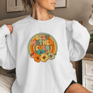 Moletom Melhor Mãe de Todos os Tempos Floral Retrô Confo