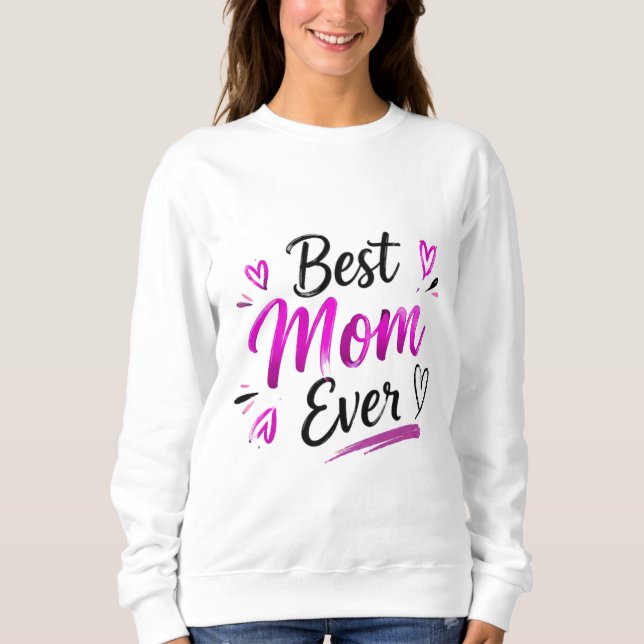 Moletom Melhor Mãe do Mundo Coração Rosa (Frente)