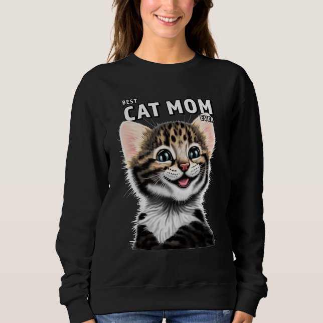 Moletom Melhor Mãe Gato Já Presente para Mulher Gato Mãe (Frente)