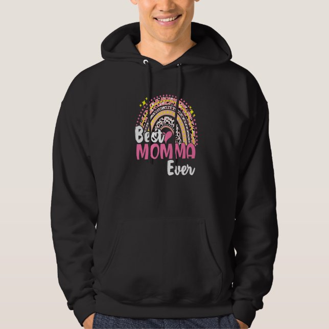Moletom Melhor Mãe Já Engraçada Mães-do-Arco-íris Rosa Leo (Frente)