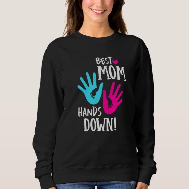 Moletom Melhor Mãe Mãos Para Baixo (Frente)