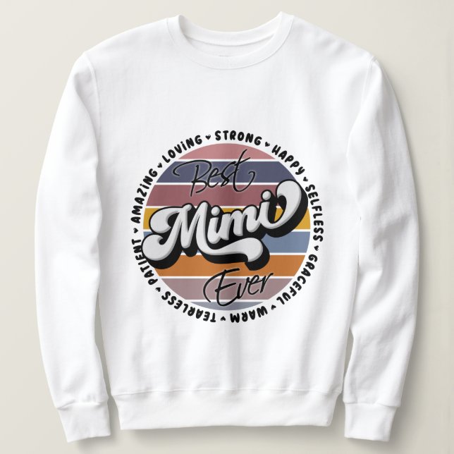 Moletom Melhor Mimi, Retro Best Mimi Ever, Mimi Gifs (Frente do Design)