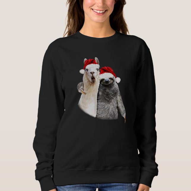 Moletom Melhor Natal Pals Sloth & Llama Feliz Natal (Frente)