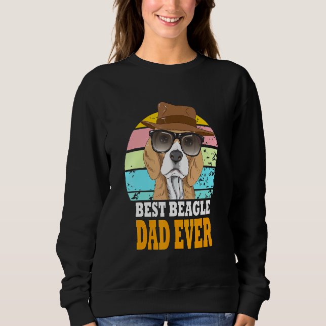 Moletom Melhor Pai de Beagle Alguma Vez Cães Retro Puppy Ó (Frente)