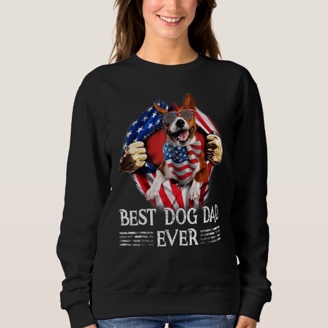 Moletom Melhor Pai De Cachorro Alguma Vez Basenji American (Frente)