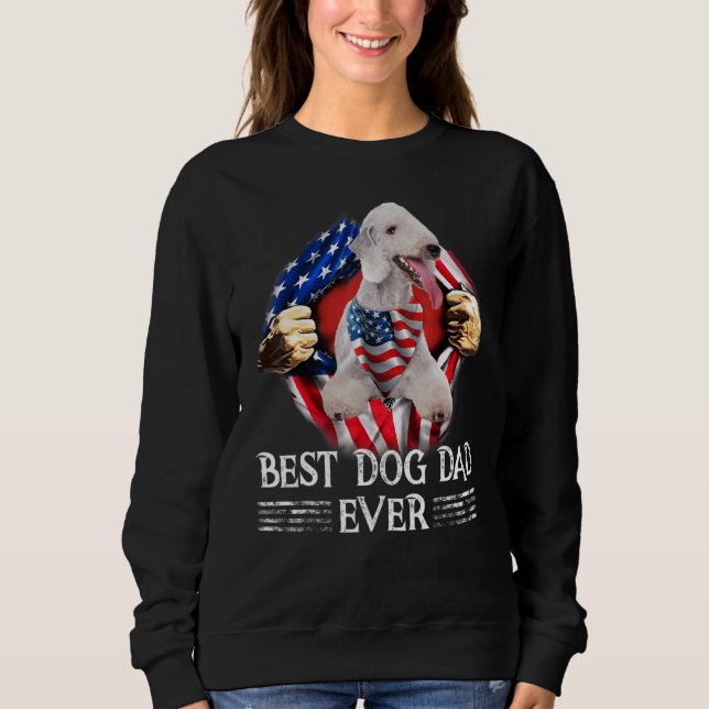Moletom Melhor Pai De Cachorro Alguma Vez Bedlington Terri (Frente)