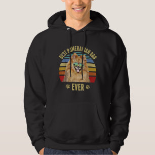 Moletom Melhor Pai De Cão Pomeraniano Retro Sunset Beach V