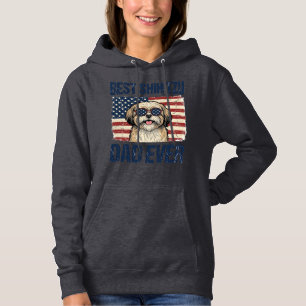 Moletom Melhor Pai de Shih Tzu Patriótico de Todos os Temp