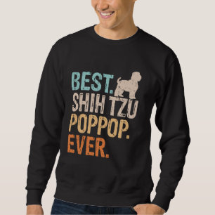 Moletom Melhor Pop-Pop de-Cachorro Shih Tzu Engraçado Vovô