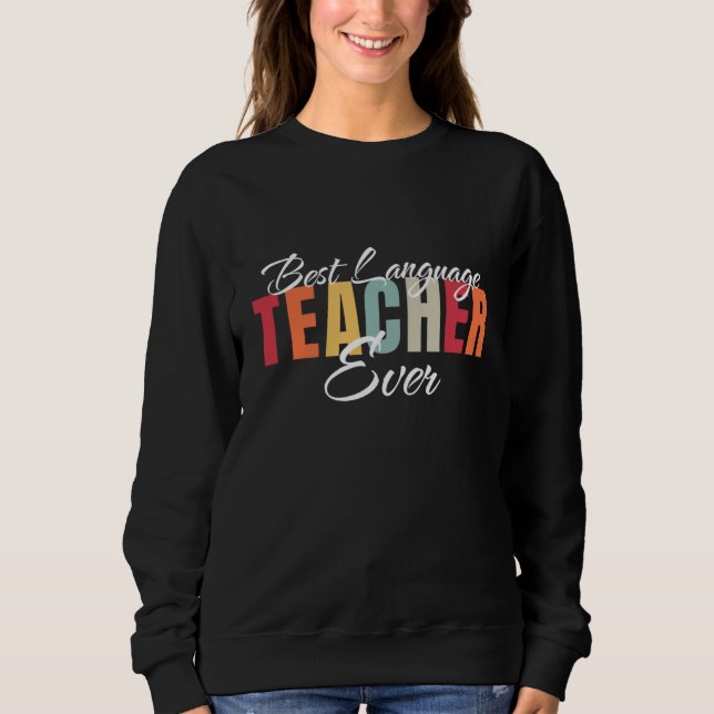 Moletom Melhor Professor de Idiomas de Todos os Tempos Mel (Frente)