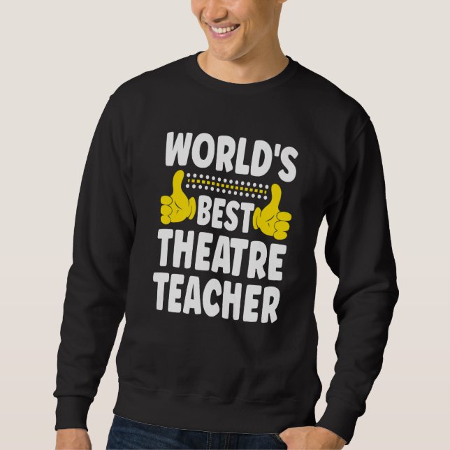 Moletom Melhor Professor de Teatro do Mundo  Título do Tra (Frente)