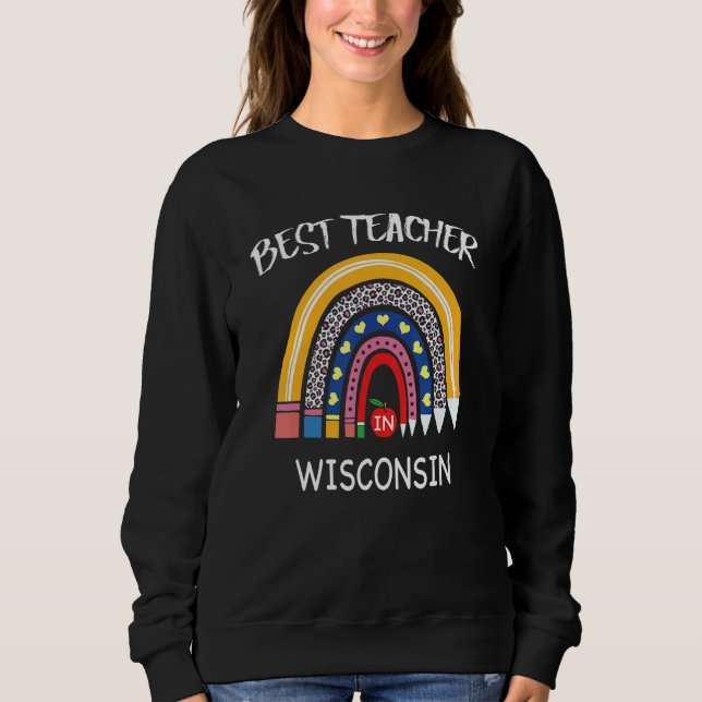 Moletom Melhor Professor Em Wisconsin Dia de Agradecimento (Frente)