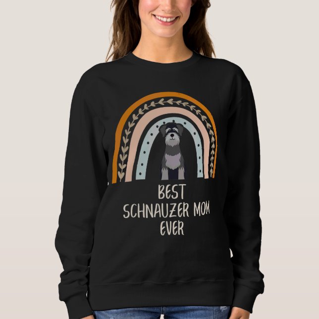 Moletom Melhor Schnauzer Mãe Nunca Cachorro Boho Arco-Íris (Frente)