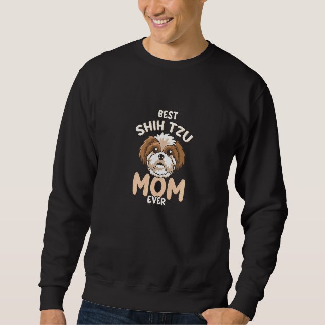 Moletom Melhor Shih Tzu Mãe Sempre Engraçada Brinquedo Bon (Frente)