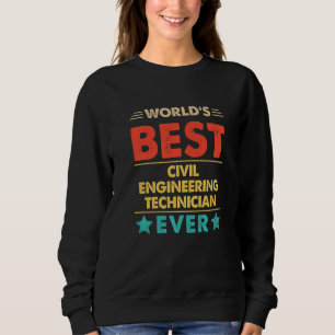 Moletom Melhor Técnico de Engenharia Civil Retro do Mundo 
