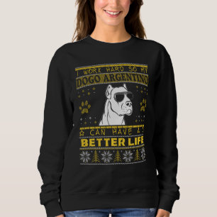 Moletom Melhor Vida Com Dogo Argentino Engraçado Christm F