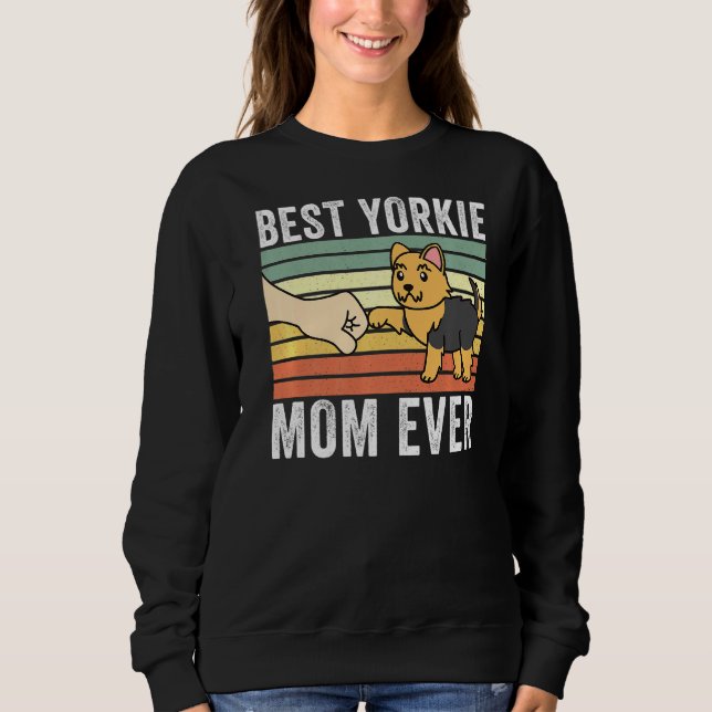 Moletom Melhor Yorkshire Terrier Mãe Alguma Vez Retro Vint (Frente)