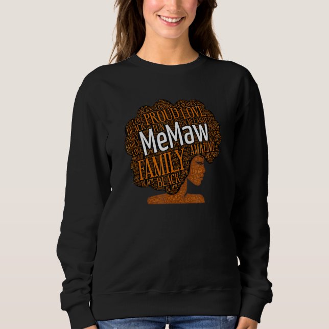 Moletom MeMaw African American Grandmother Nickname (Frente)