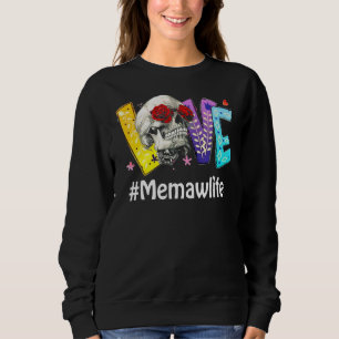 Moletom Memaw Life Love Grandma Skull Rosa Dia de as mães