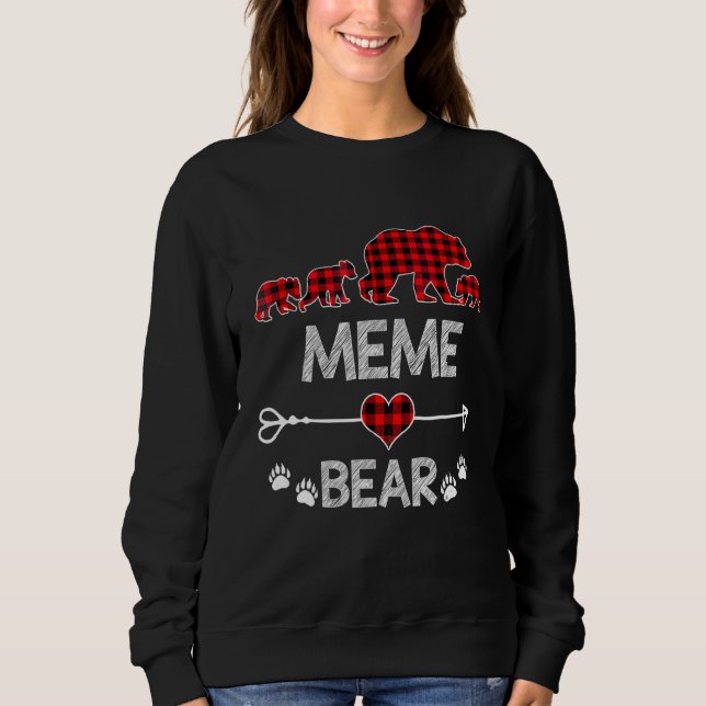 Moletom Meme Bear Red Buffalo Xadrez Bear Pajama (Frente)