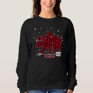 Moletom Meme Bear Santa Hat Correspondendo à Xadrez Vermel