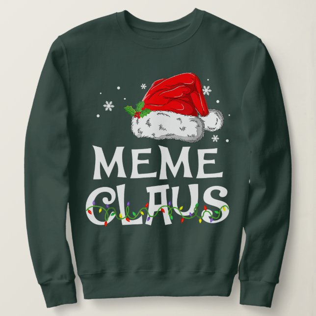 Moletom Meme Claus Papais noeis Engraçado Natal Pajama Cor (Frente do Design)
