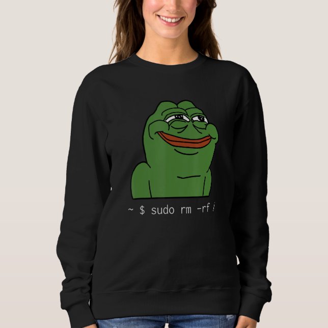 Moletom Meme Linux Funny Tux Sudo rm rf para Sistema Linux (Frente)