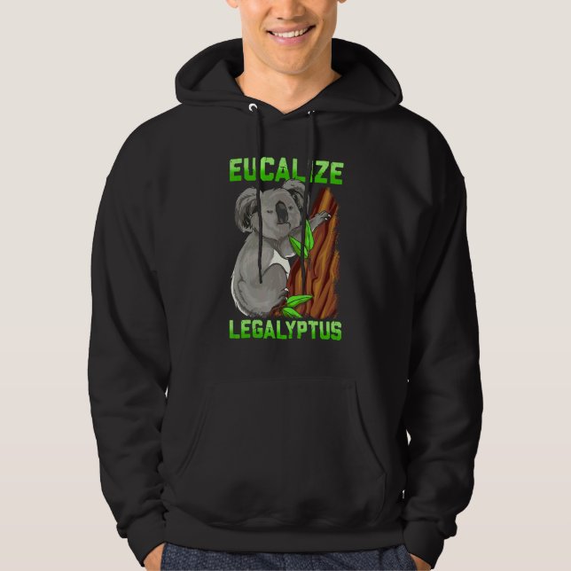 Moletom Memes de Urso Koala Maconheiro Legalyptus Eucalize (Frente)